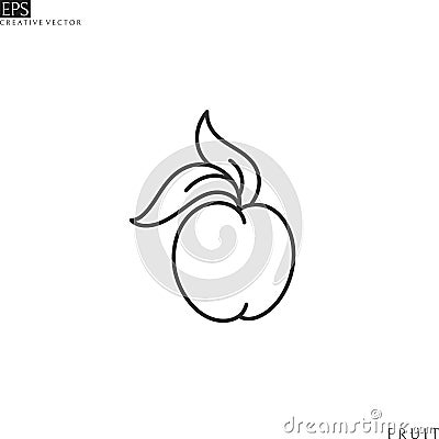 Abstract peach. Outline style Vector Illustration